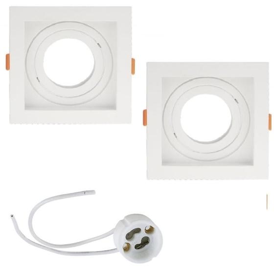 Imagem de Kit 2 Spots de Embutir Recuado 1xMR16 Dicroica Com Soquete