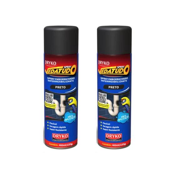 Imagem de Kit 2 Spray Borracha Líquida Impermeabilizante Aerossol 400ml Top