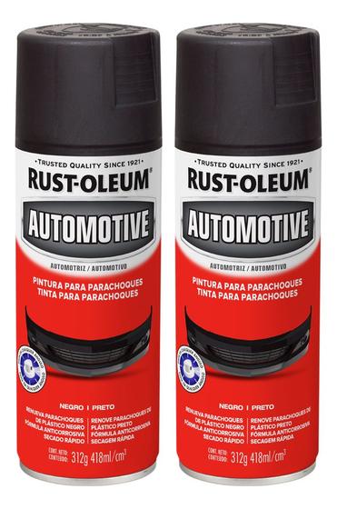 Imagem de Kit 2 Spray Parachoque Preto Fosco Retrovisor Rust Oleum