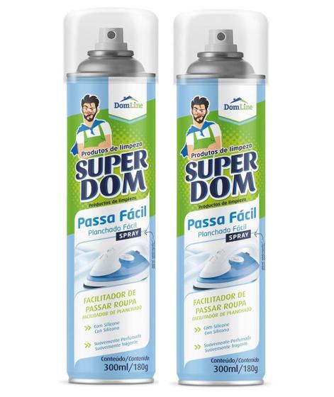 Imagem de Kit 2 Spray Passa Fácil Domline Facilita Passar Roupas 300Ml