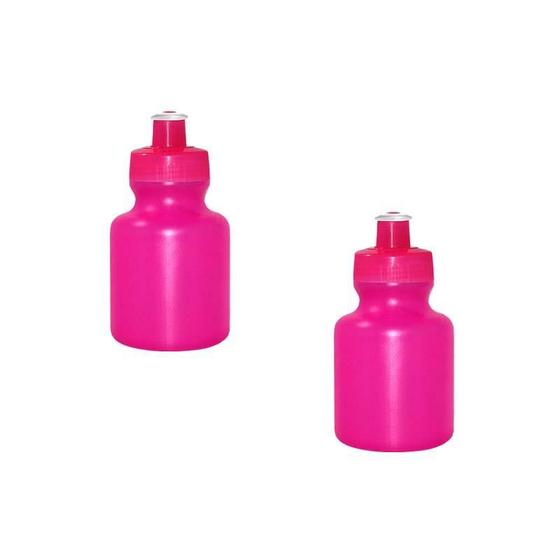 Imagem de Kit 2 Squeezes 300Ml Rosa Neon Plástico Premium