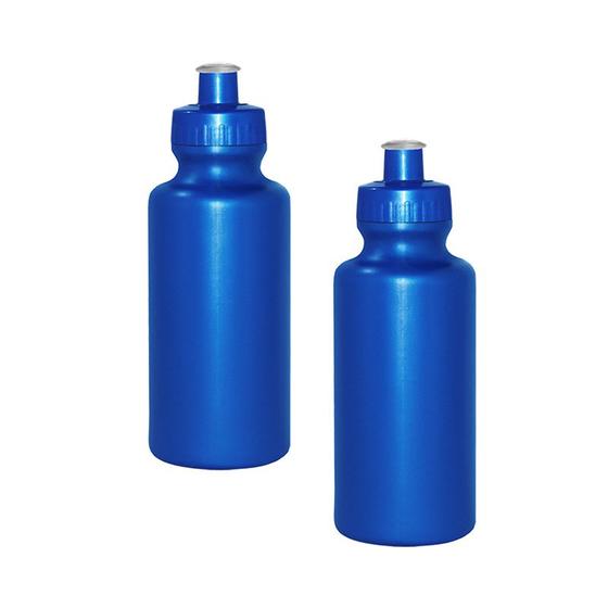 Imagem de Kit 2 Squeezes 550Ml Azul Plástico Premium