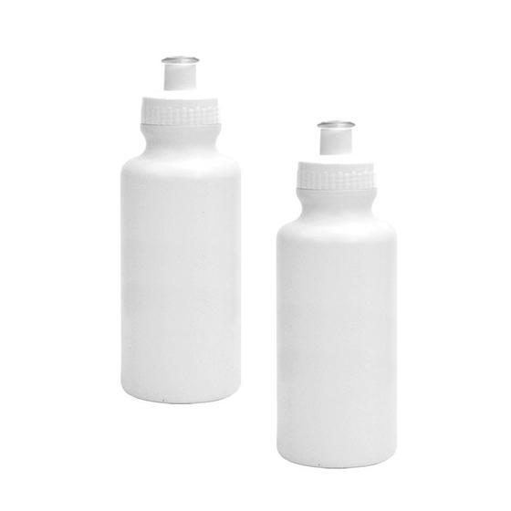 Imagem de Kit 2 Squeezes 550Ml Branco Plástico Premium