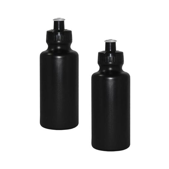 Imagem de Kit 2 Squeezes 550Ml Preto Plástico Premium