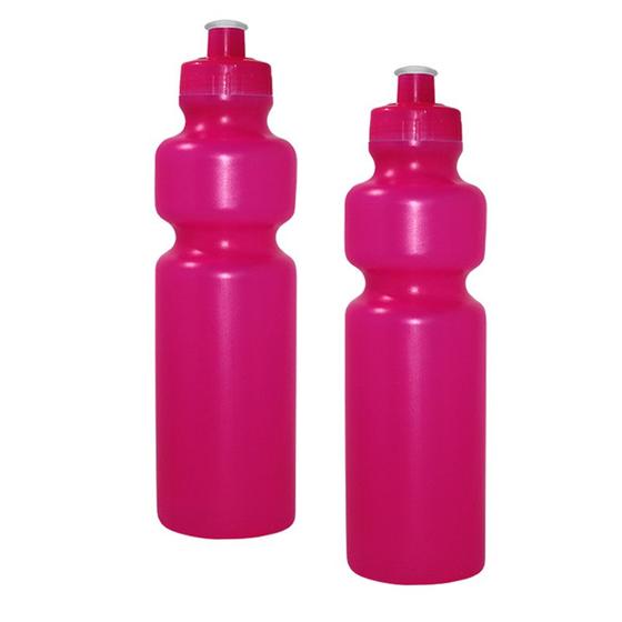 Imagem de Kit 2 Squeezes 750Ml Rosa Neon Plástico Premium