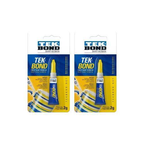 Imagem de Kit 2 Super Cola Instantâneo Tekbond 2G Blister Cola Tudo