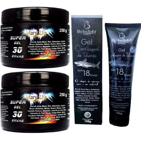 Imagem de Kit 2 Super Gel 30 Ervas 250g + 1 Gel Cartilagem de Tubarão 150g