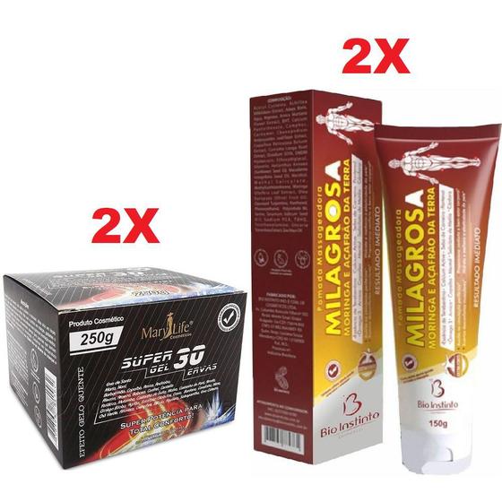 Imagem de Kit 2 Super Gel 30 Ervas 250g + 2 Pomada Milagrosa 150g