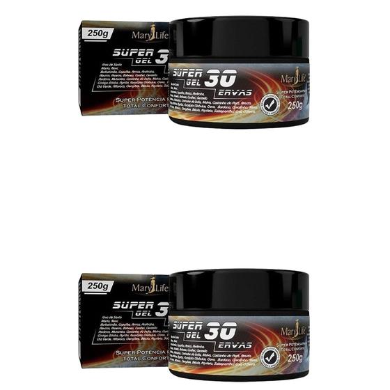 Imagem de Kit 2 Super Gel 30 Ervas 250g Mary Life