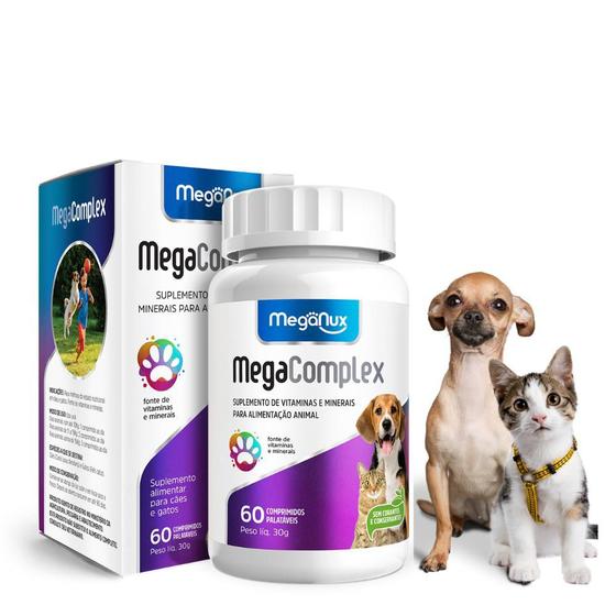 Imagem de Kit 2 Suplementos MEGA-COMPLEX Vitam e Min 60Cp Cães e Gatos