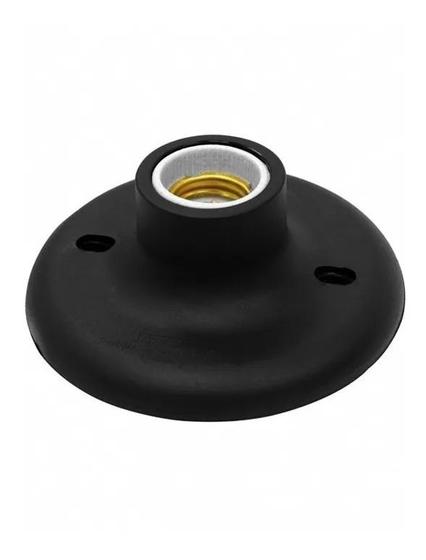 Imagem de Kit 2 Suporte P/ Lâmpada Comum Led Plafon Preto Com Porcelana