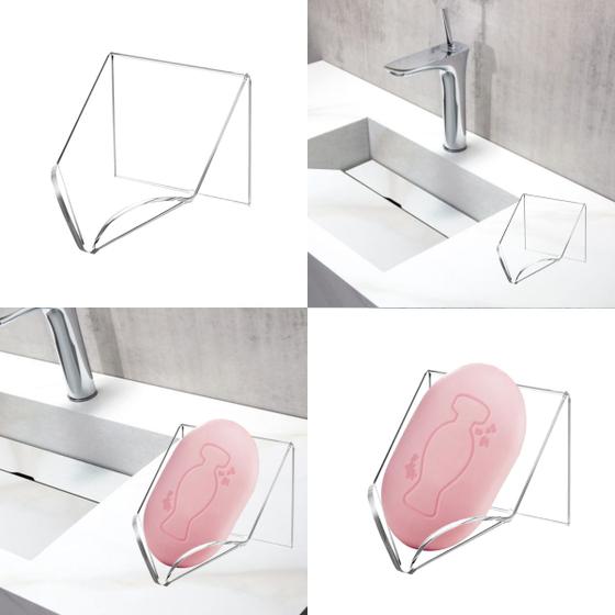 Imagem de Kit 2 Suporte Para Sabonete Saboneteira Pia Banheiro Lavabo Minimalista Clean Luxo