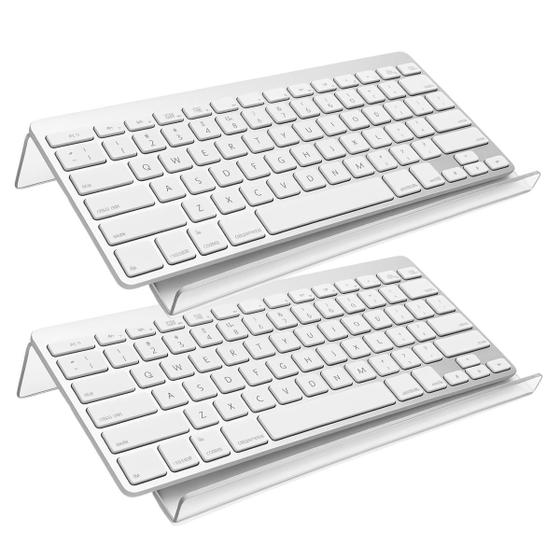 Imagem de Kit 2 Suporte Teclado Acrílico Informática Design Ergonômico Confortável Escritório Elevado