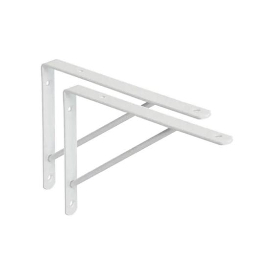 Imagem de Kit 2 Suportes Mão Francesa Branco 35cm - Alumark 