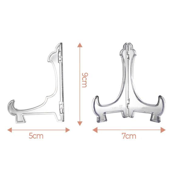 Imagem de Kit 2 Suportes Para Pratos E Azulejos Transparente 9Cm