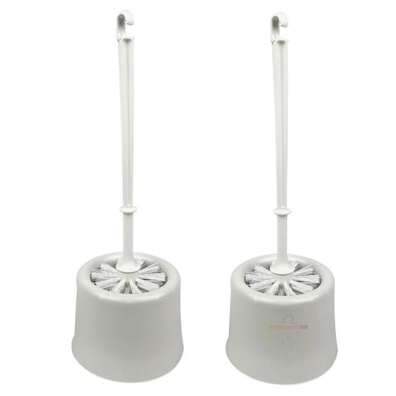 Imagem de Kit 2 Suportes Porta Escova Sanitária Para Vaso Privada Banheiro Lavabo Gelo - AMZ