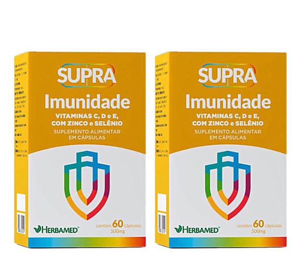 Imagem de Kit 2 Supra Imunidade Vitaminas, Zinco E Selênio 60 Capsulas