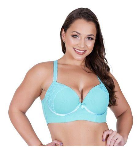 Imagem de Kit 2 Sutiã Nadador Plus Size Reforçado Renda Bojão Soutien Sutia Bojo Feminino Sensual Pingente Blogueirinha Lingerie