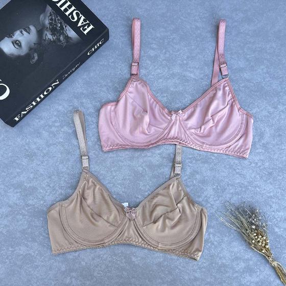 Imagem de Kit 2 Sutiã Sem Bojo Básico Lingerie Feminina Dia A Dia