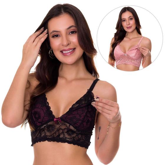 Imagem de KIT 2 Sutiãs Amamentação Maternidade Lingerie Amamentar Gestante Estilo Sedutor - V167