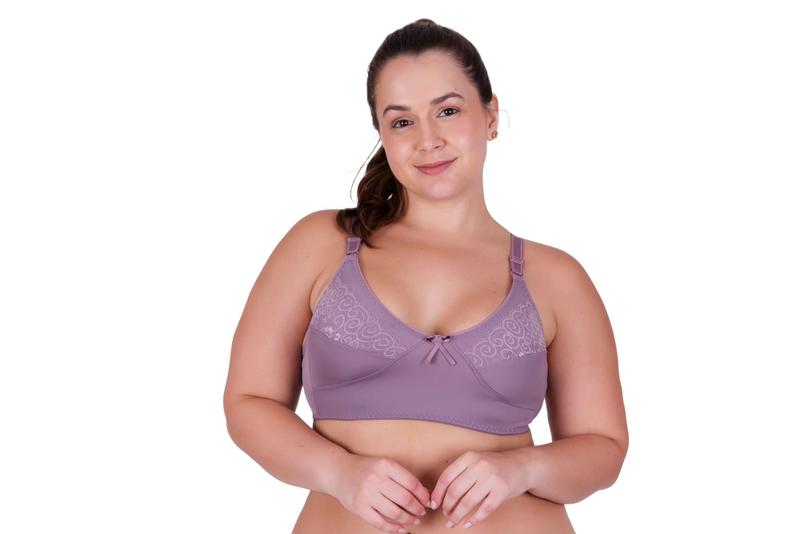 Imagem de Kit 2 Sutiãs Plus Size sem Bojo sem Arco Cetinete Sustentação 46 48 50 52 54- KIT 2 SUTIÃ CETINETE