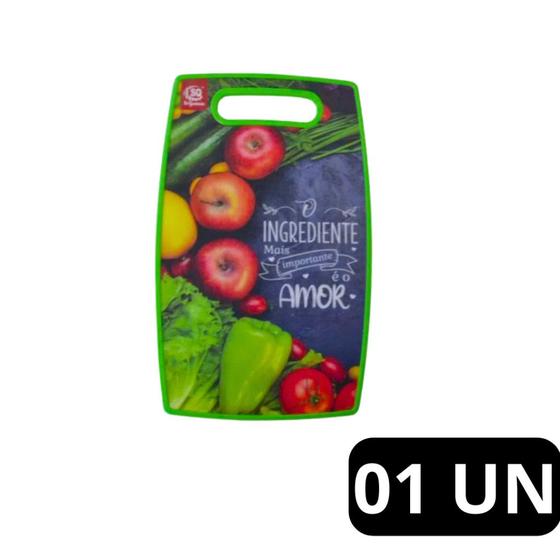 Imagem de Kit 2 Tabua de Corte Resistente para Carne, Legumes, Frutas  Plástico Estampada Modelos Variádos