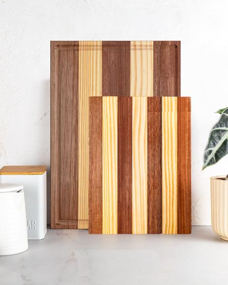 Imagem de kit 2 Tábua de Madeira Pinus Retangular P/ Cozinha 42 e 30cm