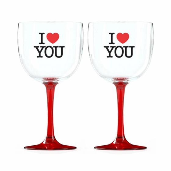 Imagem de Kit 2 Taças de Gin Bicolor 580 Ml Personalizadas 'I Love You'