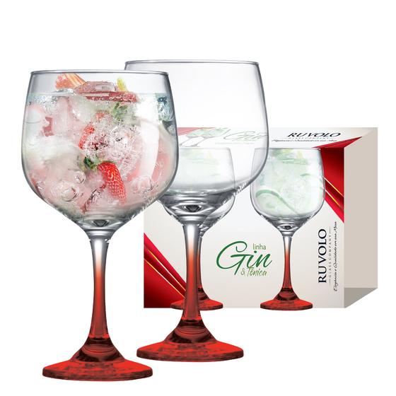 Imagem de  Kit 2 Taças Gin Tonica Drinks Festa Vidro Colors 650ml