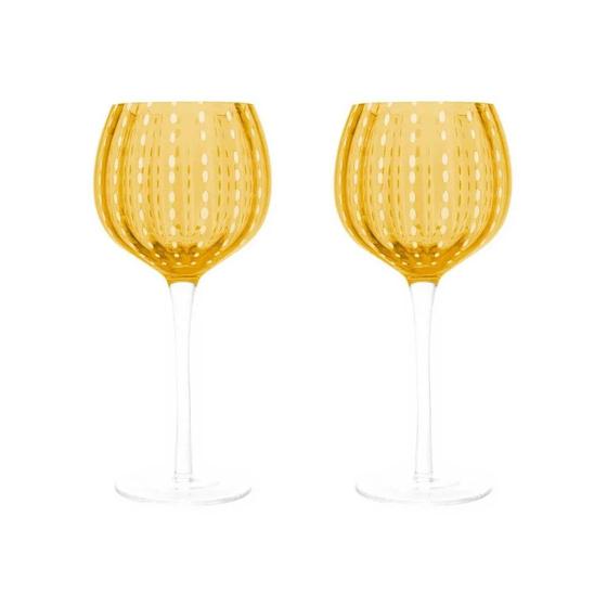 Imagem de Kit 2 Taças para Vinho de Vidro Orquídea Âmbar 450ml Wolff