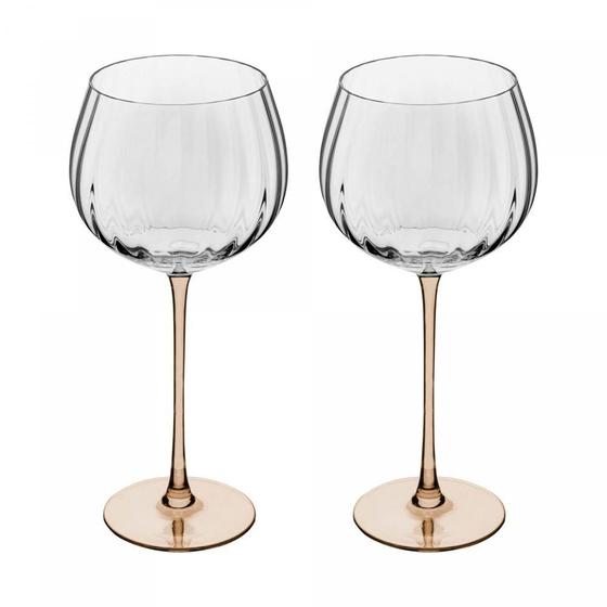 Imagem de Kit 2 Taças Vinho Vidro Haste Âmbar Classic 720ml Wolff