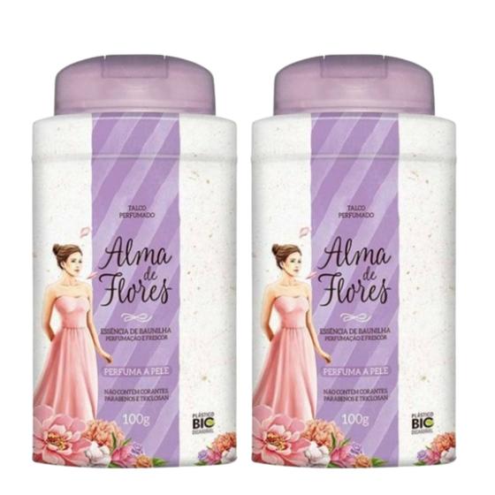 Imagem de Kit 2 Talco Perfumado Alma De Flores Baunilha 100G - Memphis