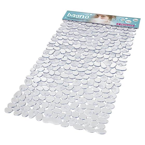 Imagem de Kit 2 Tapete Banho 70X36Cm Plastico Transparente Com Ventosa