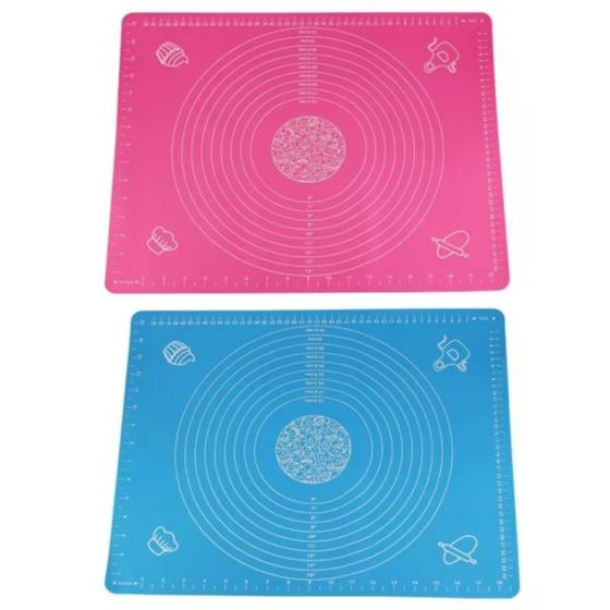 Imagem de Kit 2 Tapetes de Confeiteiro Silicone 50x40cm Combo Sortido
