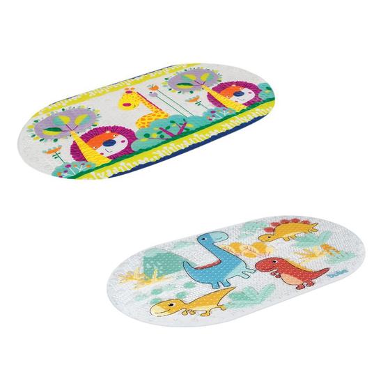 Imagem de Kit 2 tapetes para box chuveiro antiderrapante segurança bebe com ventosas para banho infantil