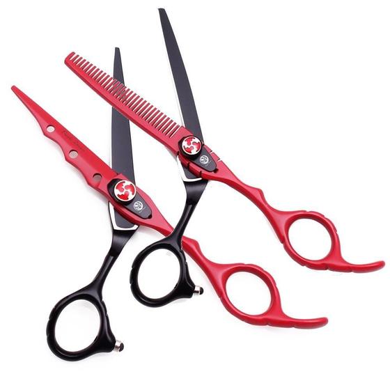 Imagem de Kit 2 Tesouras Cabeleireiro Corte E Desfiadeira Profissional