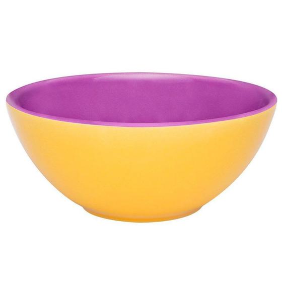 Imagem de Kit 2 Tigelas Bowl Bicolor Amarelo e Roxo Oxford Cerâmica 600Ml