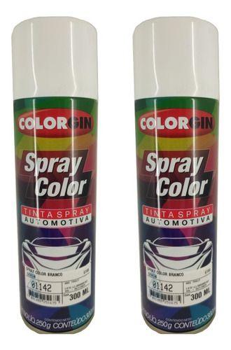 Imagem de Kit 2 Tinta Spray Brilhante Automotivo Branco Geada Colorgin