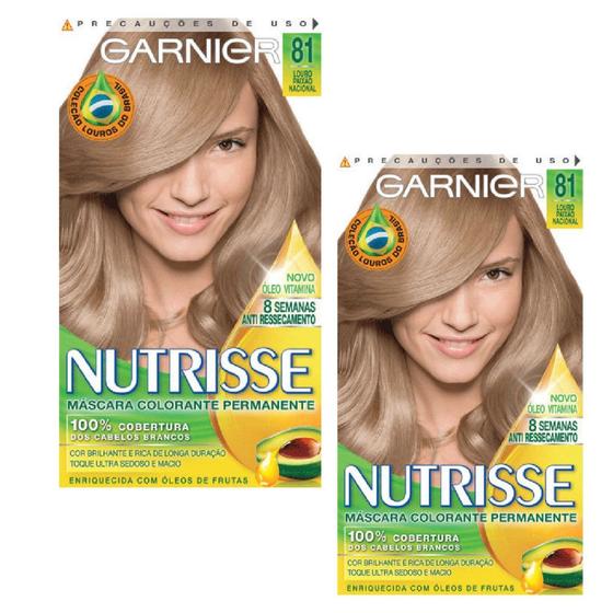 Imagem de Kit 2 Tintura Creme Nutrisse Garnier Trigo 81 Kit