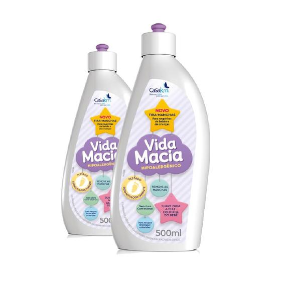 Kit 2 Tira Manchas Vida Macia Hipoalérgico Liquido 500ml Menor preço em Kit 2 Tira Manchas Vida Macia Hipoalérgico Liquido 500ml