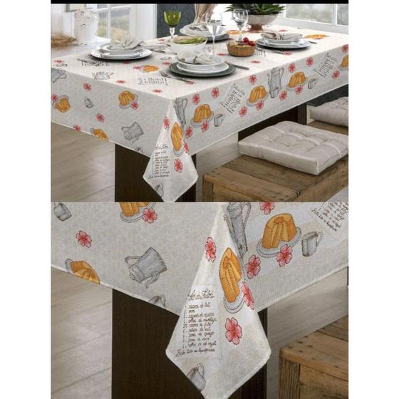 Imagem de Kit 2 Toalha de mesa retangular 6 lugares cozinha diversas estampas