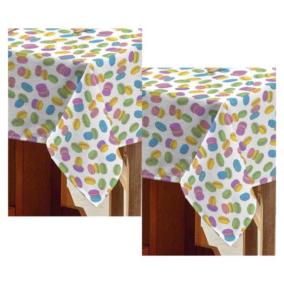 Imagem de Kit 2 toalhas de mesa teka basic retangular 8 lugares 140 x 250 cm