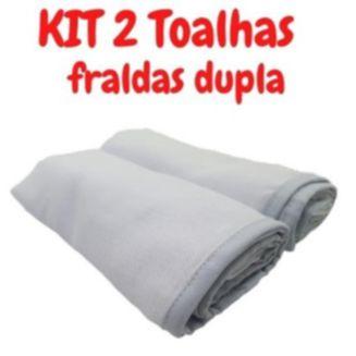 Imagem de kit 2 Toalhas Fraldas SEM CAPUZ. Fralda Dupla Premium 100% Algodão 70cm x 70cm para bebê.