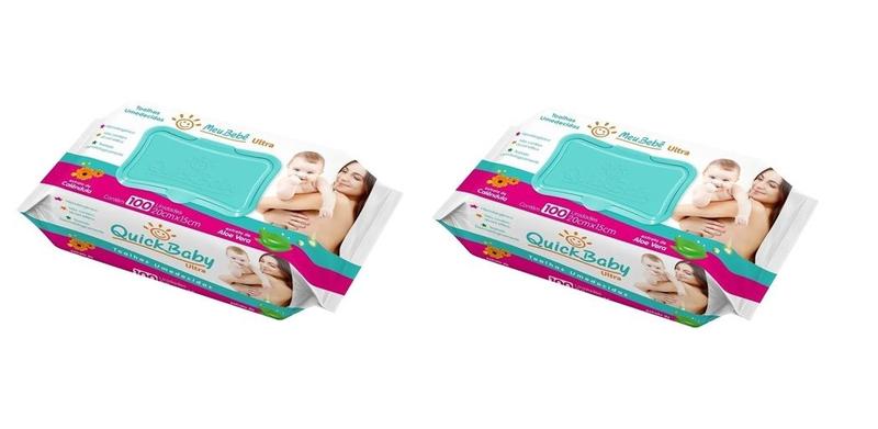 Imagem de Kit 2 Toalhas Umedecidas Meu Bebê Ultra 100 Un - Hygieline