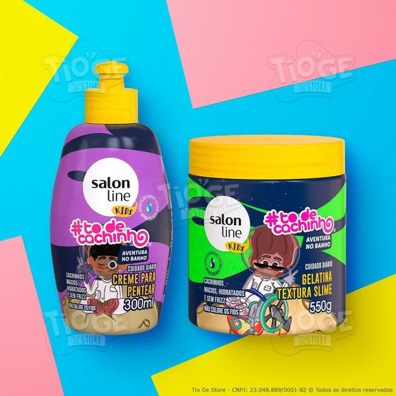 Imagem de Kit 2 ToDeCachinho Kids Cabelos Ondulados Cacheados Crespos Infantil Creme Pentear + Gelatina Capilar