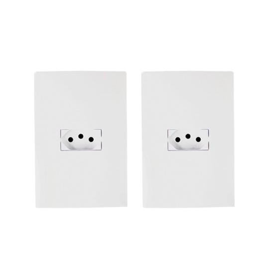 Imagem de Kit 2 Tomada 10A 250v 3 Pinos Ilumi Instalação sem aparecer os parafusos
