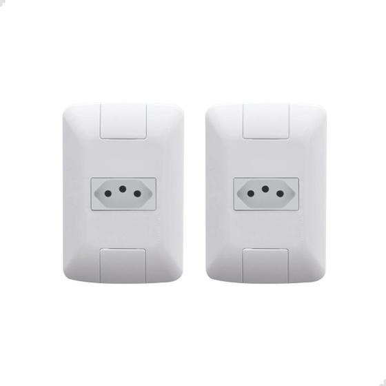 Imagem de Kit 2 Tomada Simples 10a 4x2 Embutir Aria Tramontina