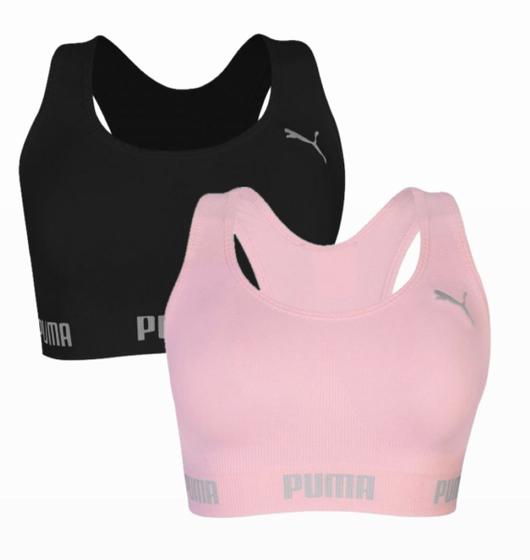 Imagem de Kit 2 Tops Puma Esportivo Sem Costura Feminino