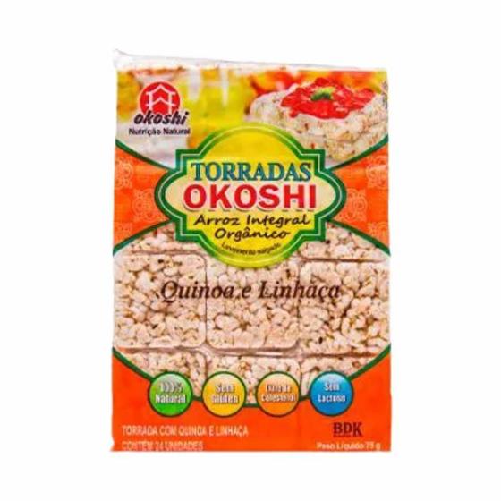 Imagem de Kit 2 Torrada Arroz Integral Quinoa/Linhaça Org Okoshi 75G