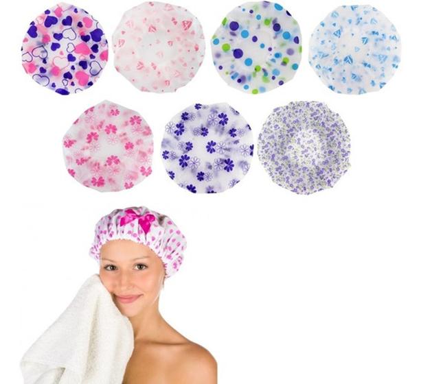 Kit 2 Toucas Para Banho Impermeável Reutilizável Menor preço em Kit 2 Toucas Para Banho Impermeável Reutilizável